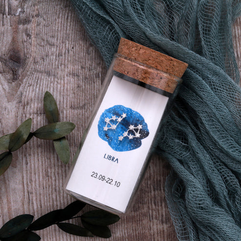 Libra - Star Sign Constellation Message Bottle Earrings