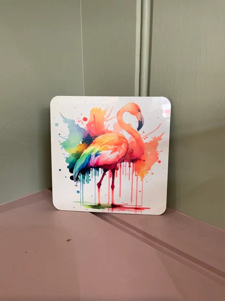 Flamingo Rainbow Mug & Coaster Design 1