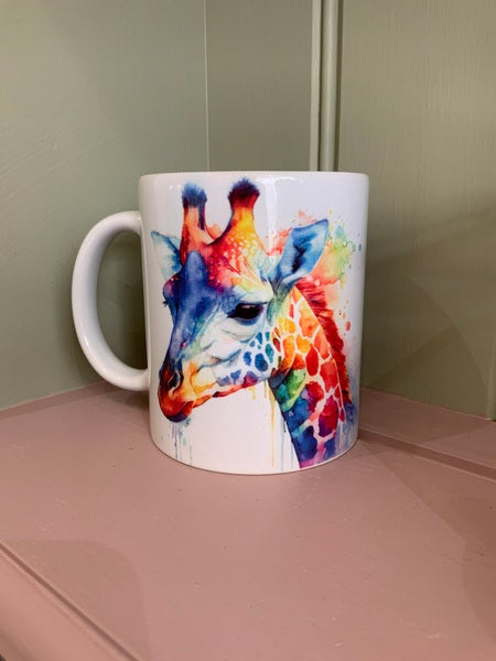 Giraffe Mug Rainbow Design 3