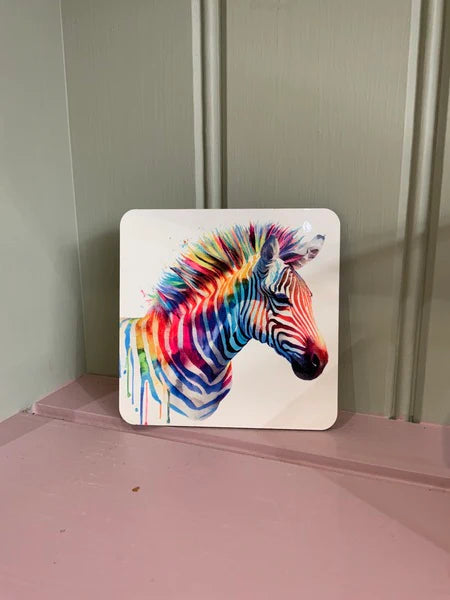 Zebra Rainbow Mug & Coaster Design 1
