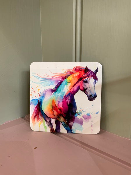 Horse Rainbow Mug & Coaster Design 1