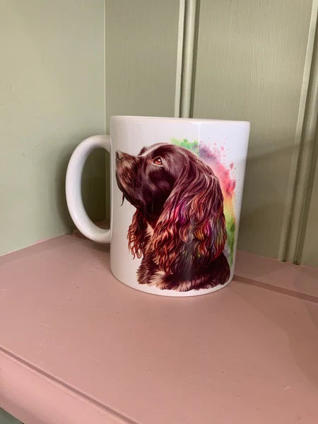 Spaniel Dog Mug & Coaster Coaster Rainbow Design 1