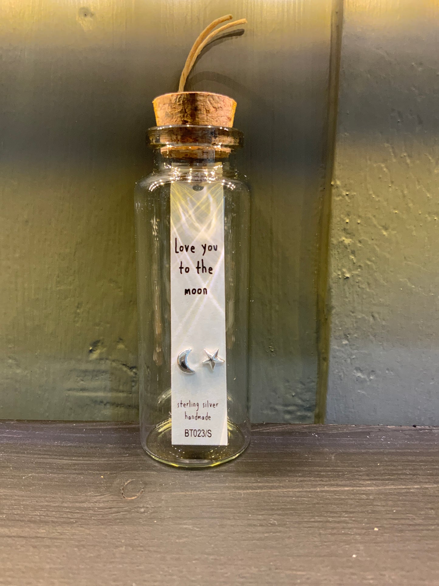 Love You To The Moon - Message Bottle Earrings
