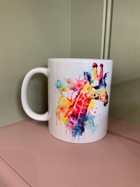 Giraffe Mug Rainbow Design 1