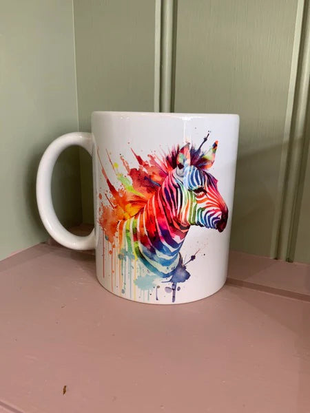 Zebra Rainbow Mug & Coaster Coaster Design 2