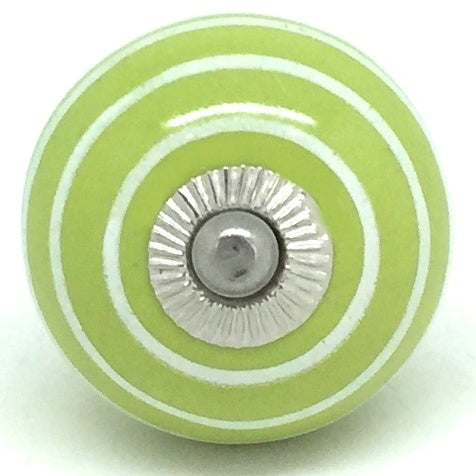 Soft Lime Green White Stripes