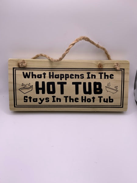 (259) Hot Tub -Rustic Plaque-PL 038