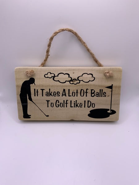 (259) Golfing -Rustic Plaque-PL 024