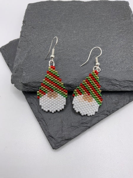 Beaded hot sale santa earrings