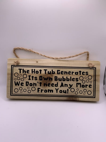 (259) Bubbles Hot Tub Plaques-Rustic Plaque-PL 039
