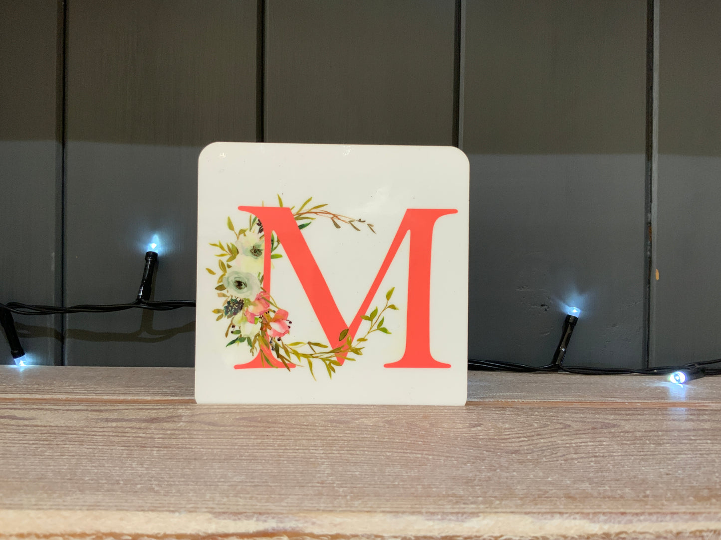 Pink Floral Initial Mug & Coaster