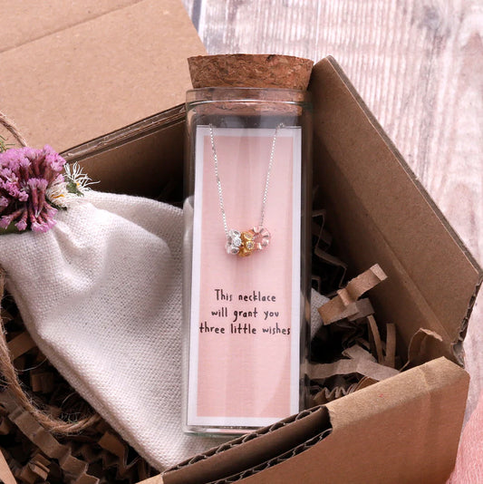 Three Little Wishes Necklace - Message Bottle Necklace