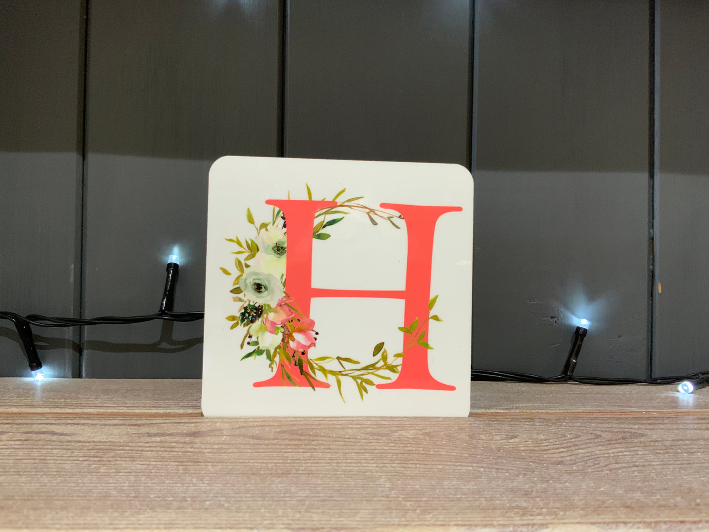 Pink Floral Initial Mug & Coaster