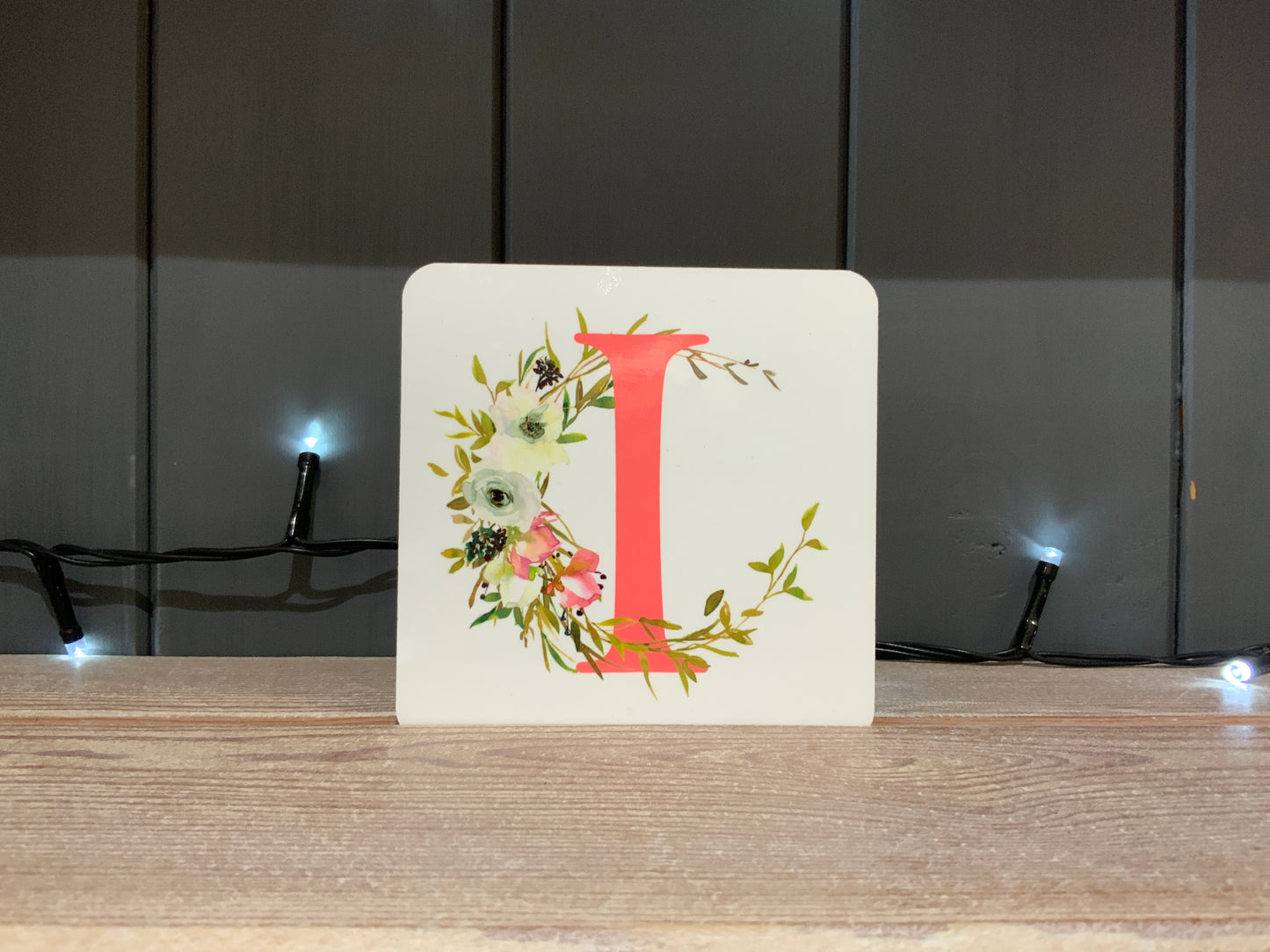 Pink Floral Initial Mug & Coaster