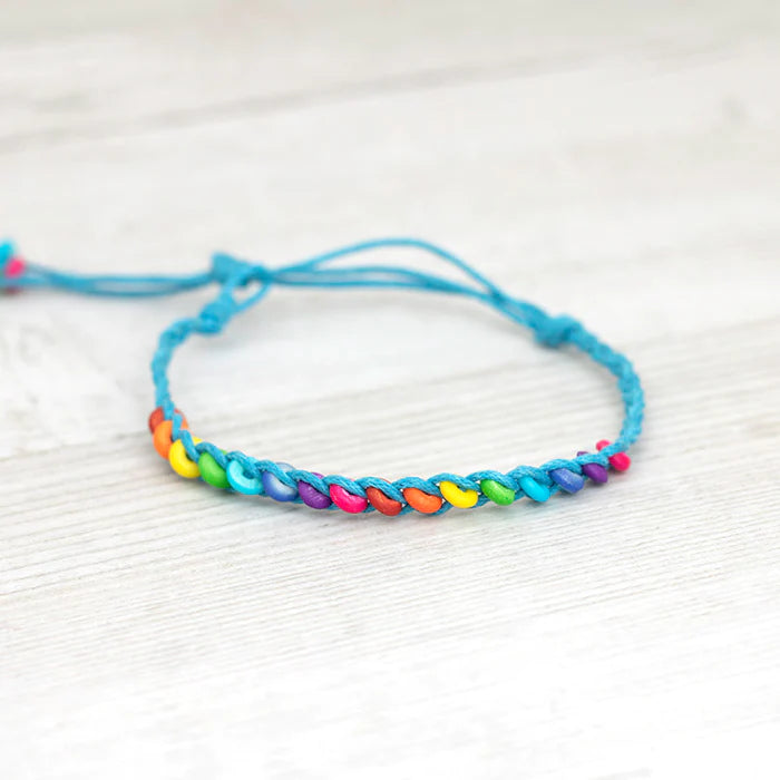 Islander - Blue Rainbow Beaded Anklet