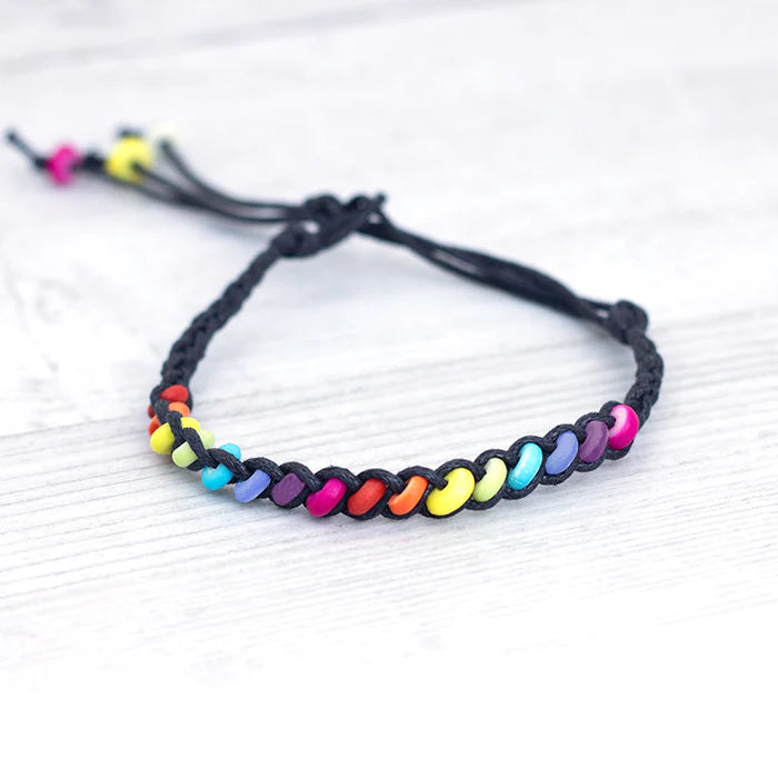 Islander - Black Rainbow Beaded Anklet