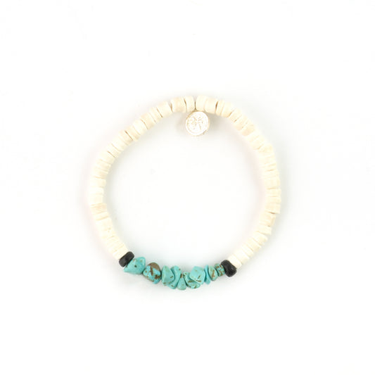 Islander - Wood & Green Beaded Bracelet