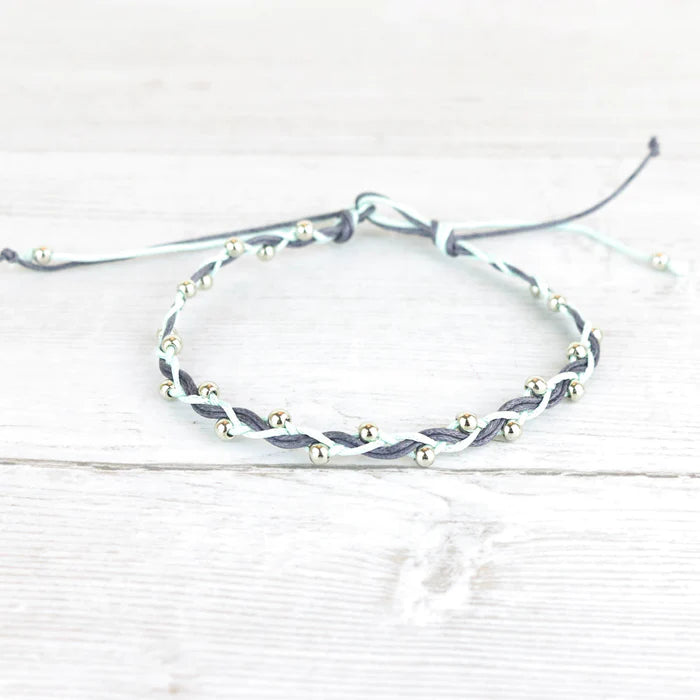 Islander - Blue Grey & Beaded Anklet