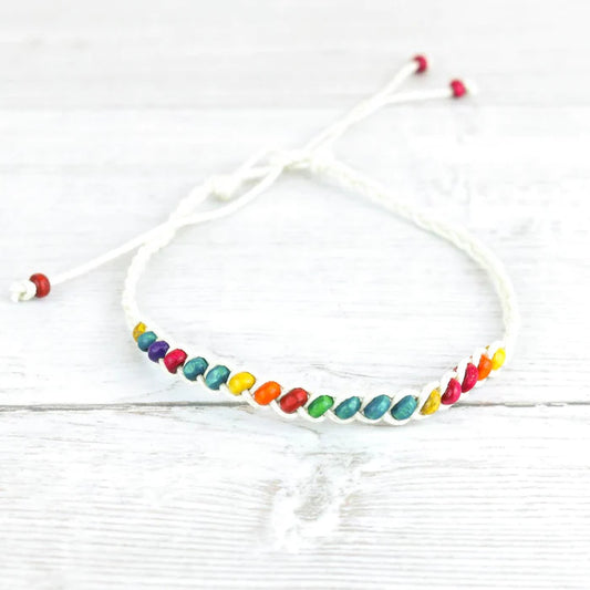 Islander - White Rainbow Beaded Bracelet