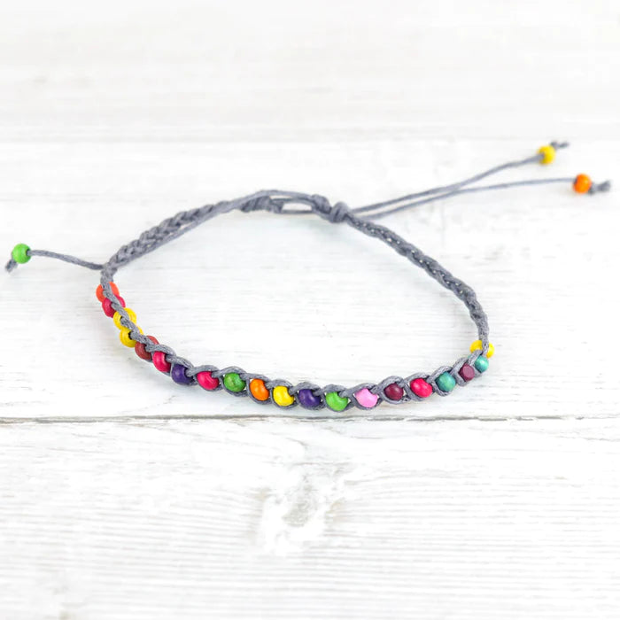 Islander - Grey Rainbow Beaded Anklet