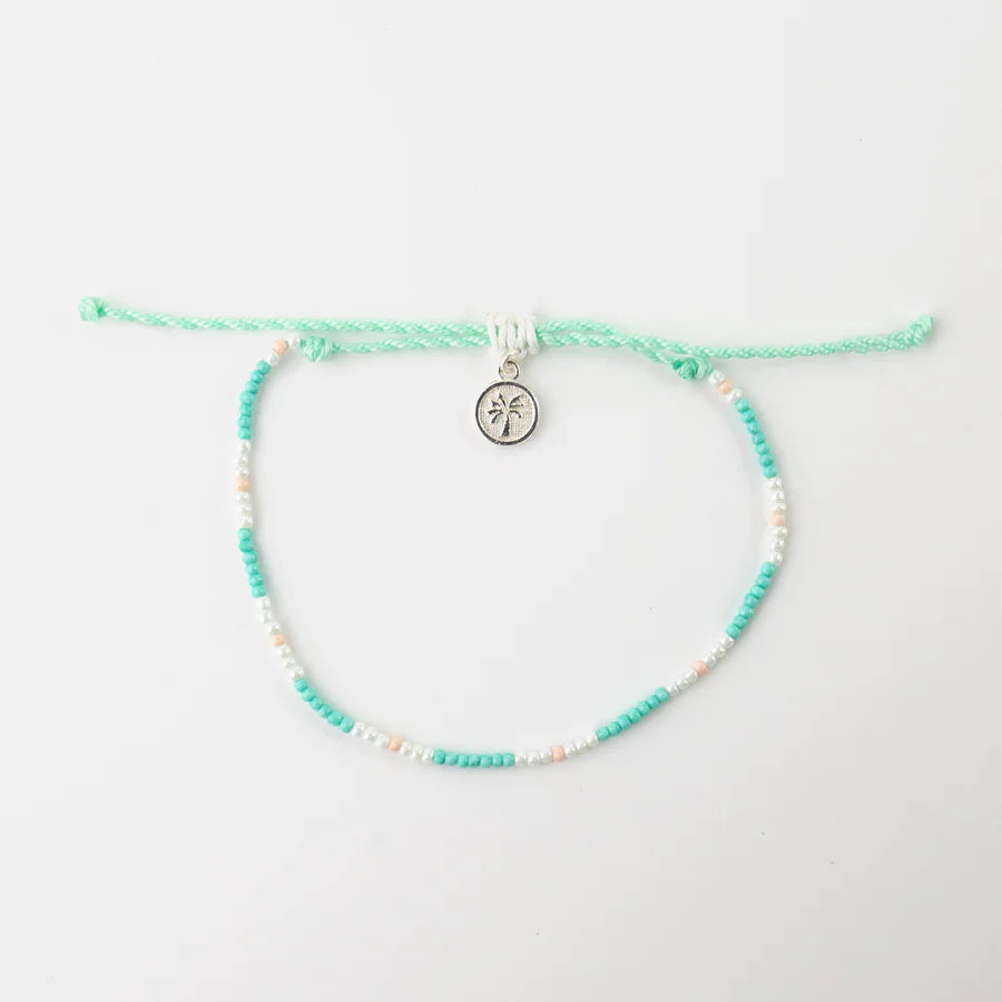 Islander - Aqua and White Anklet