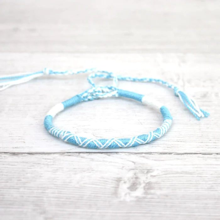 Islander - Blue & White Cotton Friendship Bracelet