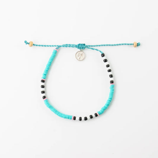 Islander - Blue Black and White Anklet