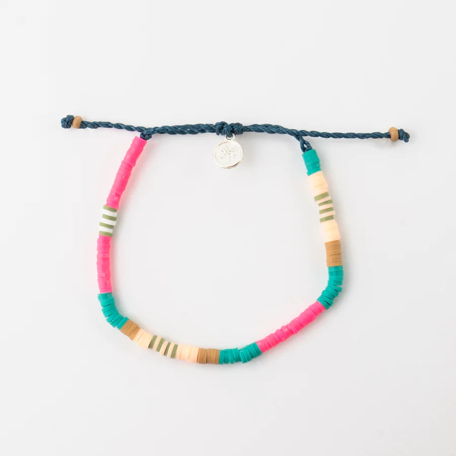 Islander - Pink, Green and Peach Clay Bracelet