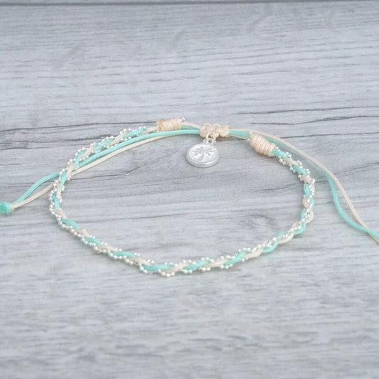Islander - Mint and Peach Twist Anklet
