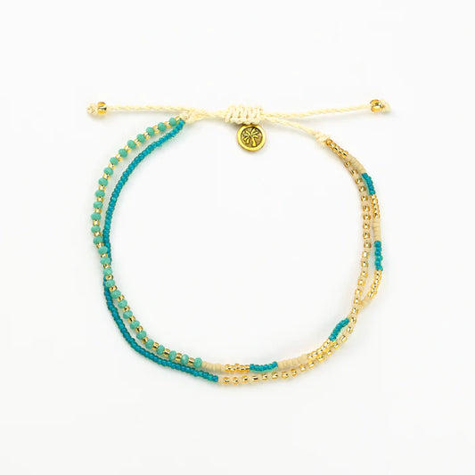 Islander - Teal and Gold Mona Anklet