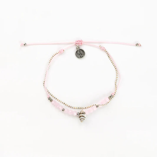 Islander - Pink beaded shell bracelet