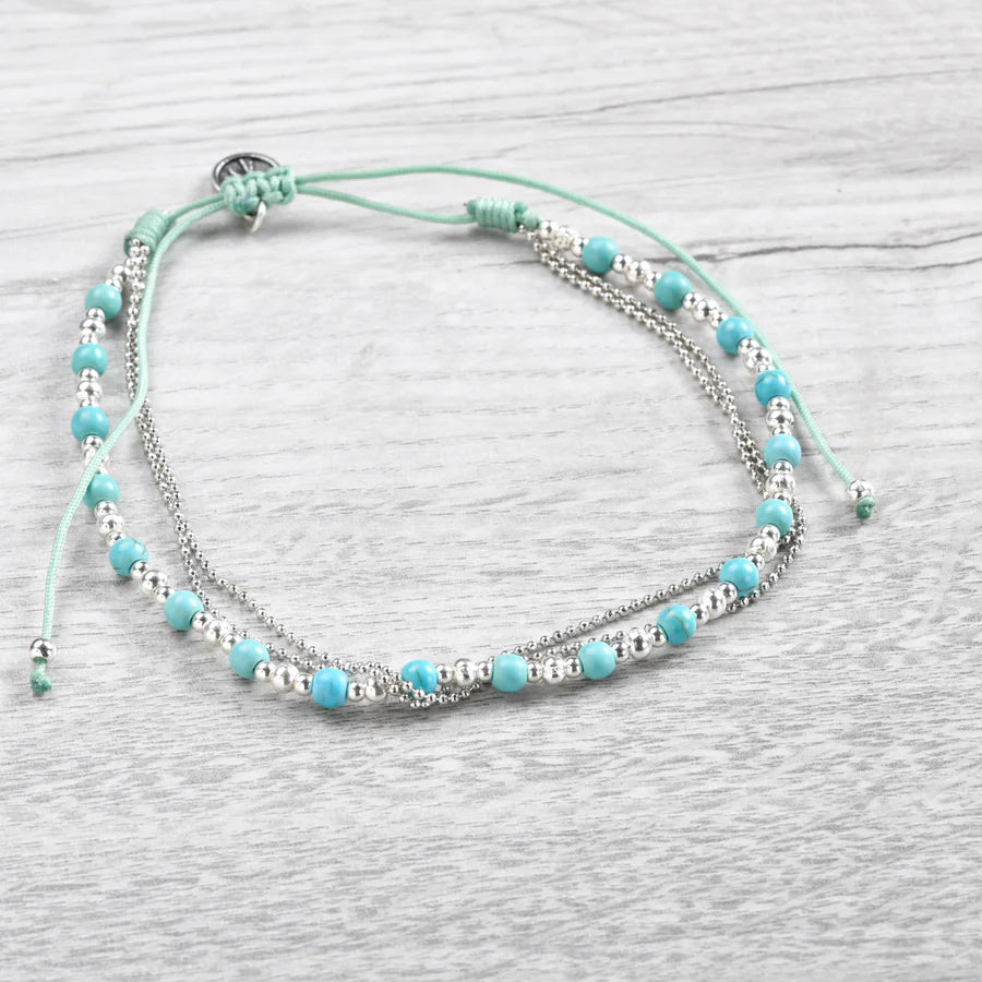 Islander - Blue Double Strand Beaded Bracelet