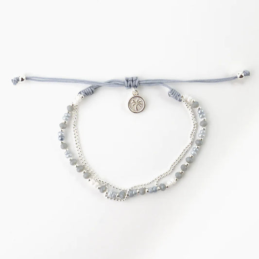 Islander - Silver colour beaded bracelet