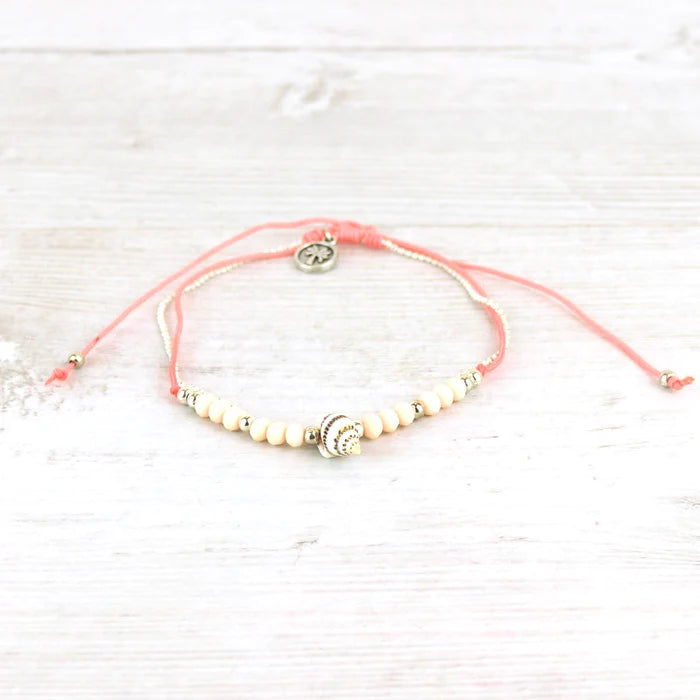 Islander - Coral Beaded Shell Bracelet