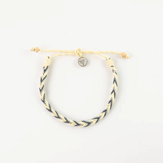 Islander - Cream and Grey Plaited Anklet