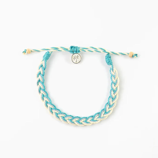 Islander - Blue Grey Cream Plaited Bracelet