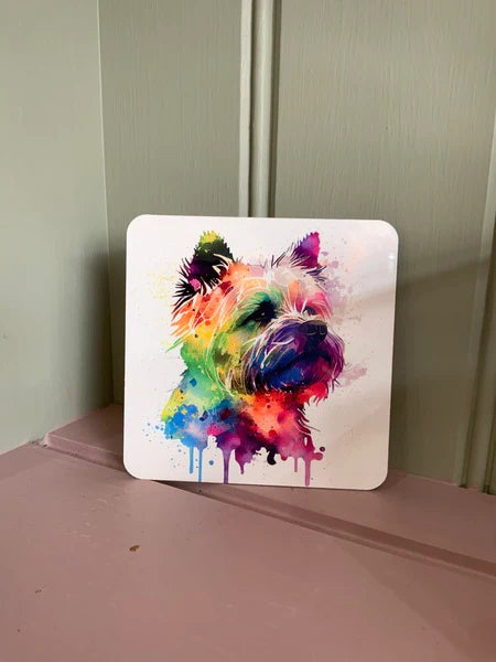 Cairn Terrier Mug & Coaster Rainbow Design 1