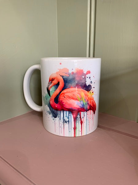 Flamingo Rainbow Mug & Coaster Design 2