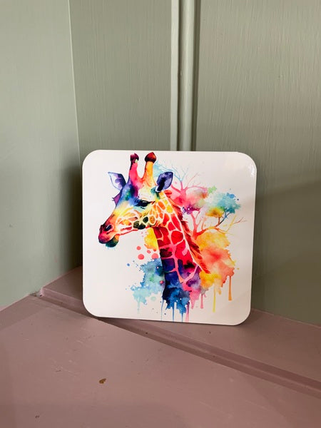 Giraffe Coaster Rainbow Design 1