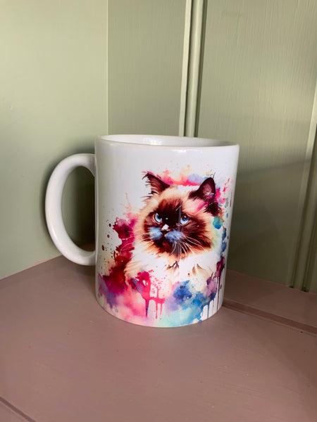 Rag Doll Cat Rainbow Mug Design 1