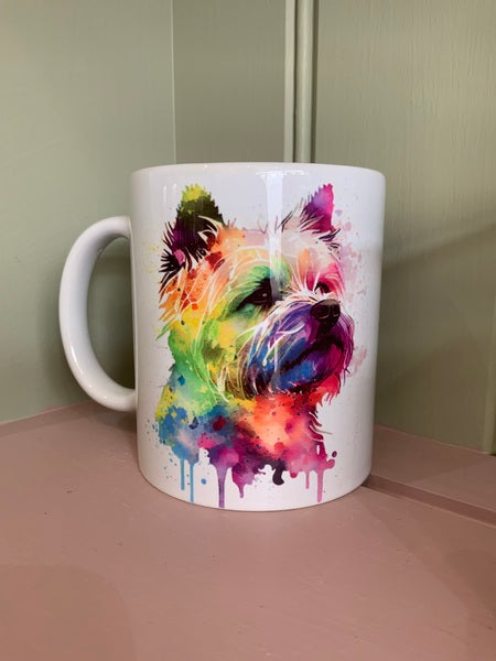 Cairn Terrier Mug & Coaster Rainbow Design 1