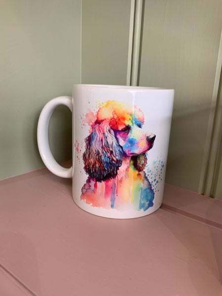 Poodle Mug & Coaster Rainbow Design 2