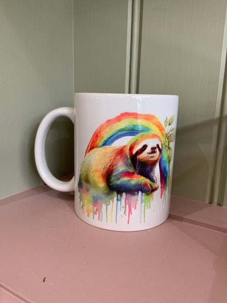 Sloth Rainbow Mug Design 1