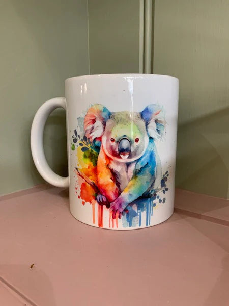 Koala Rainbow Mug & Coaster Design 2