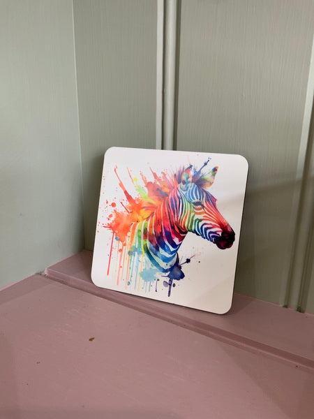 Zebra Rainbow Mug & Coaster Coaster Design 2