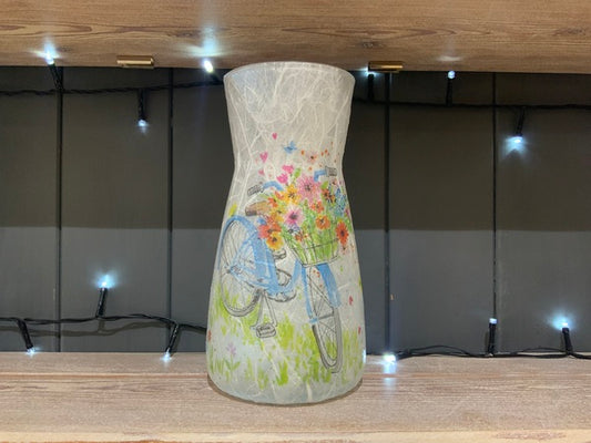 (187) Floral Bike Vase