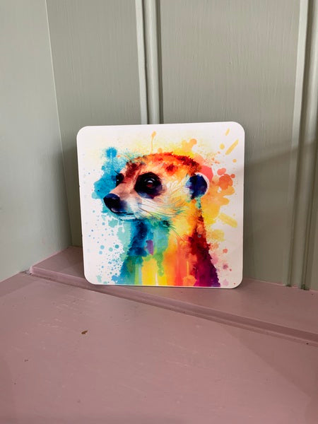 Meerkat Rainbow Coaster Design 1