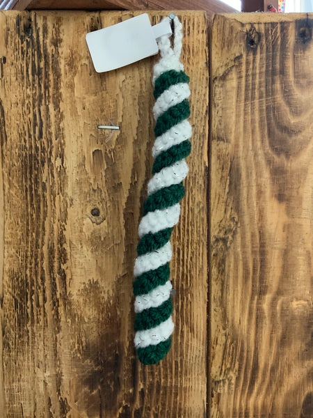 (261) Green Crochet Christmas Icicle
