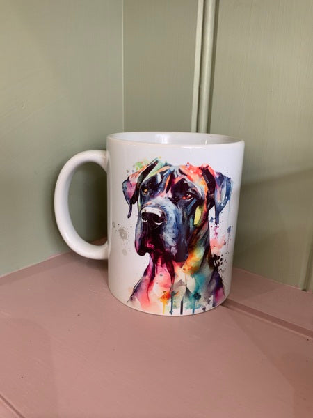 Great Dane Mug & Coaster Rainbow Design 1