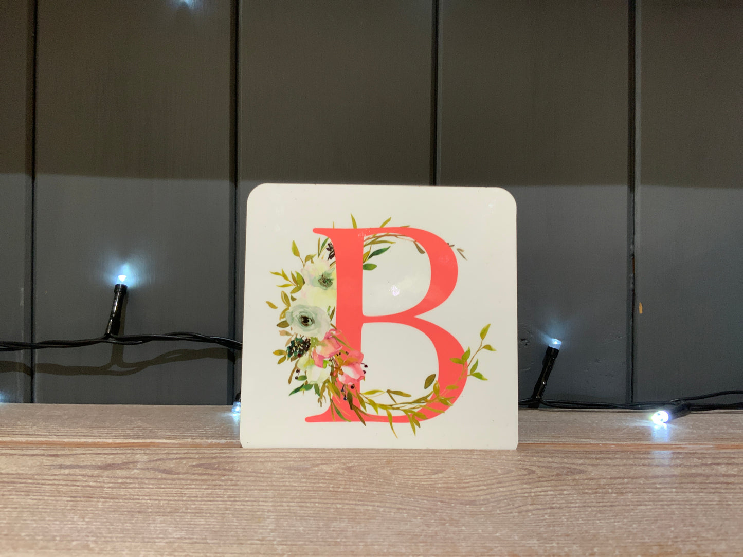 Pink Floral Initial Mug & Coaster